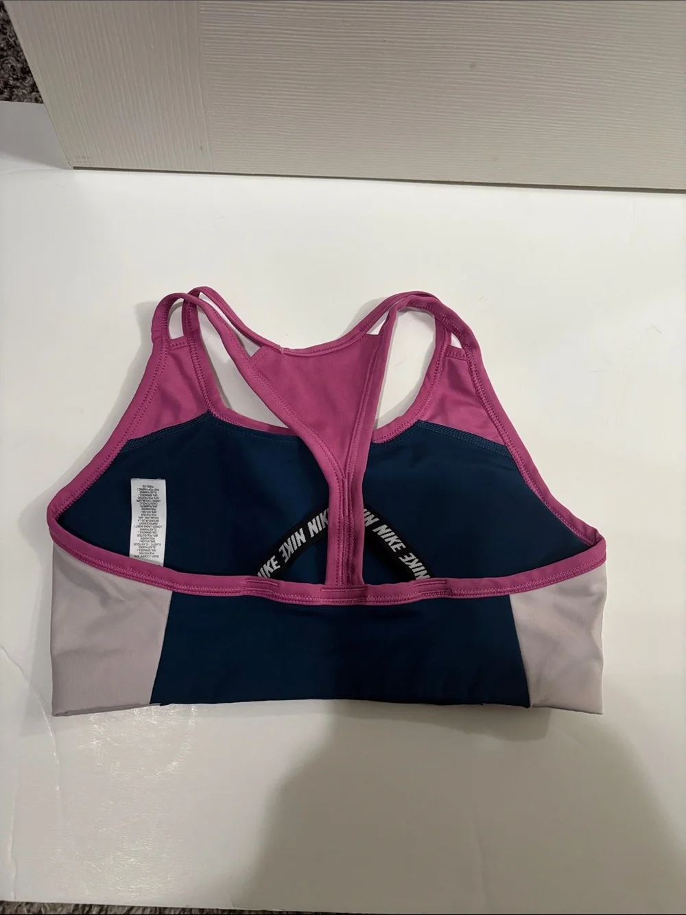 Nike Women's Navy, Pink and Light Gray sport Bra